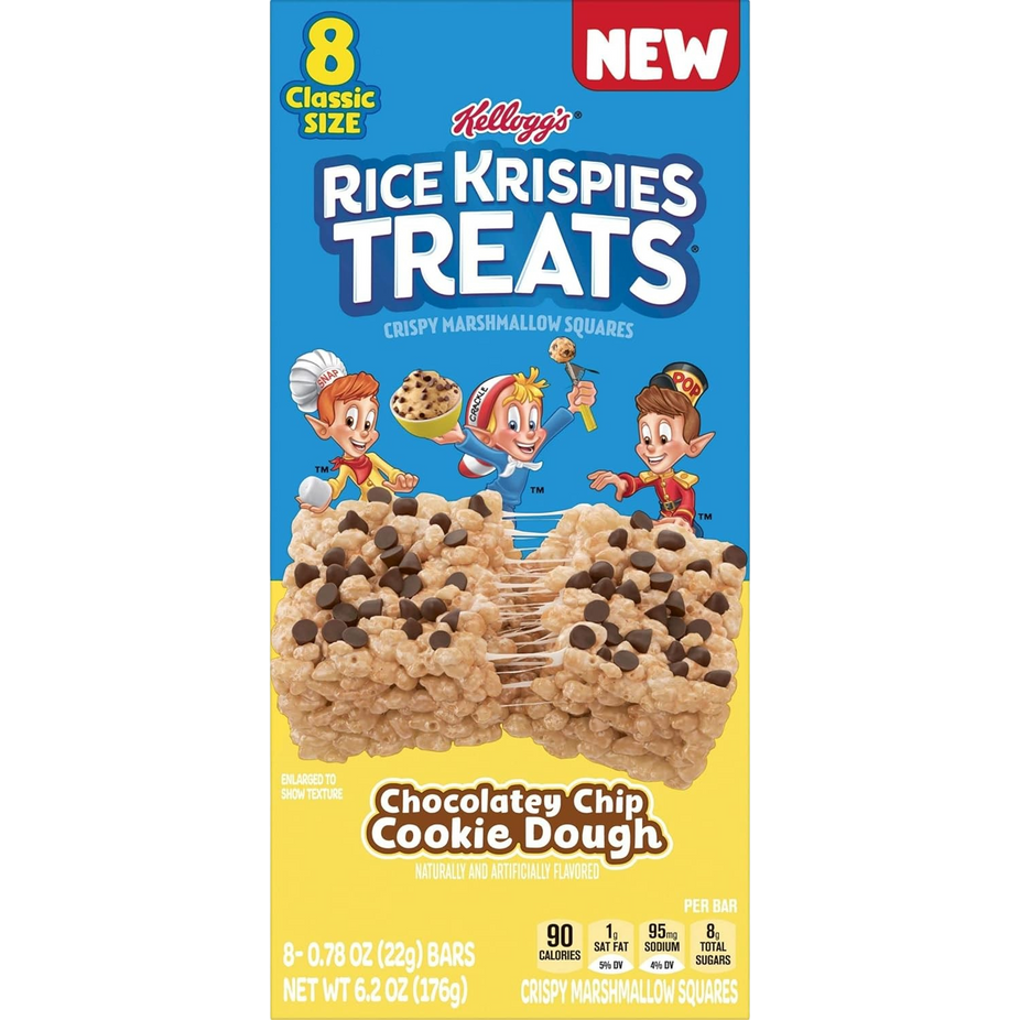 Rice Krispies Treats Crispy Marshmallow Squares - Chocolatey Chip Cookie Dough (8 Bars)