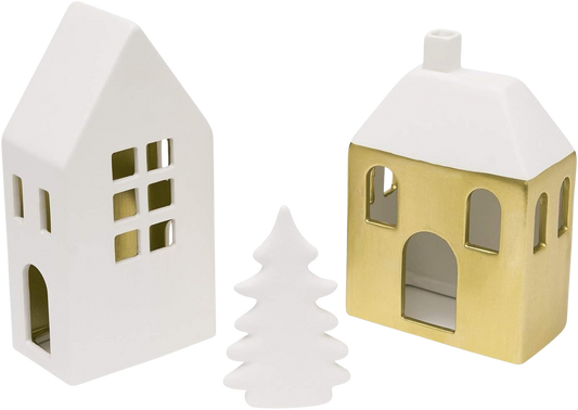 Tealight Holder Houses (Set of 3)