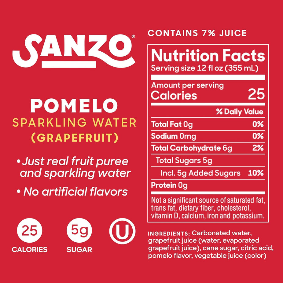 Pomelo Water Sparkling (12 Pack)
