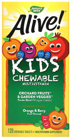 Alive! Kid's Chewable Multivitamin, Orange & Berry