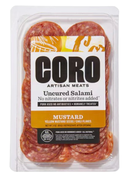 Uncured Mustard Salami Sliced