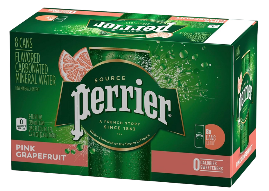 Pink Grapefruit Natural Sparkling Mineral Water (8 Pack)