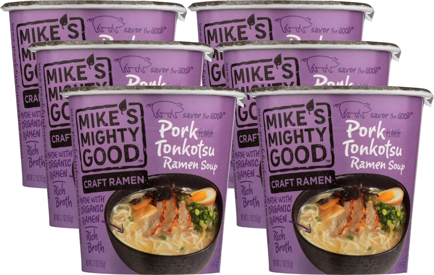 Organic Tonkotsu Pork Ramen Cup (6 Pack)