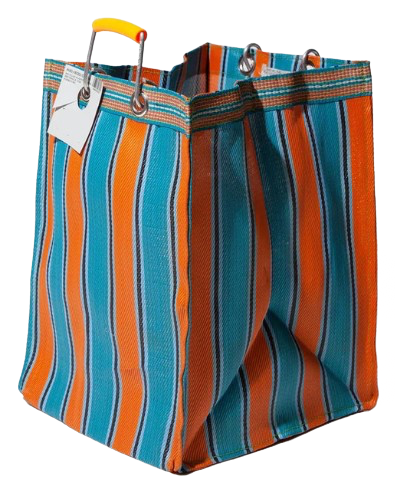 Stripe Tote Bag Rectangle D30 - Orange x Blue
