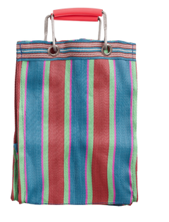 Stripe Tote Bag Rectangle D30 - Red x Blue