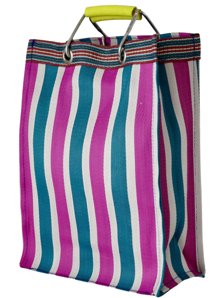 Stripe Tote Bag Rectangle D30 - Green x Pink