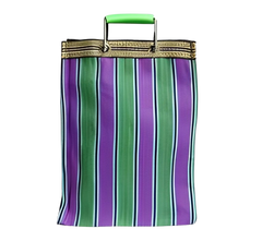 Stripe Tote Bag Rectangle D30 - Green x Purple