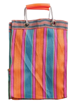 Stripe Tote Bag Rectangle D30 - Orange x Pink