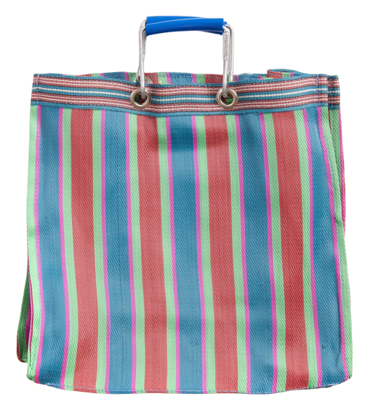 Stripe Tote Bag Square - Red x Blue