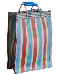 Stripe Tote Bag Rectangle D15 - Red x Blue
