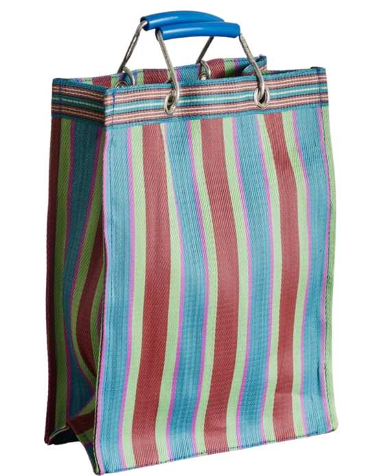 Stripe Tote Bag Rectangle D15 - Red x Blue