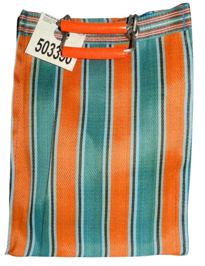 Stripe Tote Bag Rectangle D15 - Orange x Blue