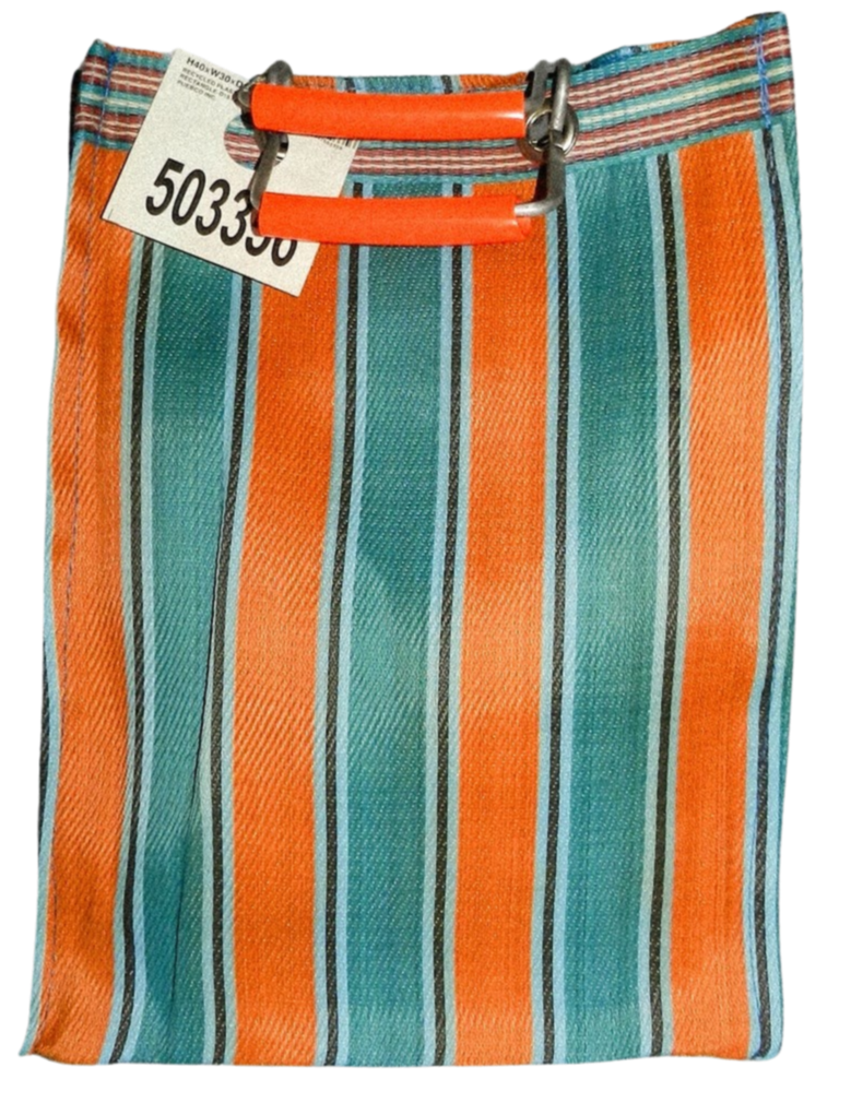 Stripe Tote Bag Rectangle D15 - Orange x Blue