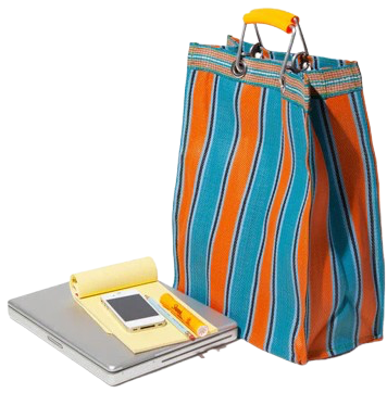 Stripe Tote Bag Rectangle D15 - Orange x Blue