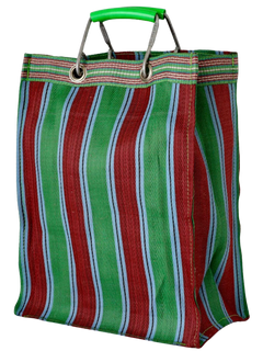 Stripe Tote Bag Rectangle D15 - Green x Red