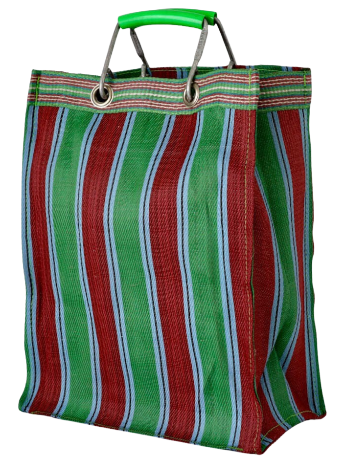 Stripe Tote Bag Rectangle D15 - Green x Red