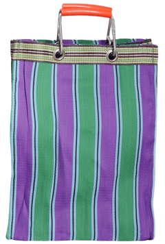 Stripe Tote Bag Rectangle D15 - Green x Purple