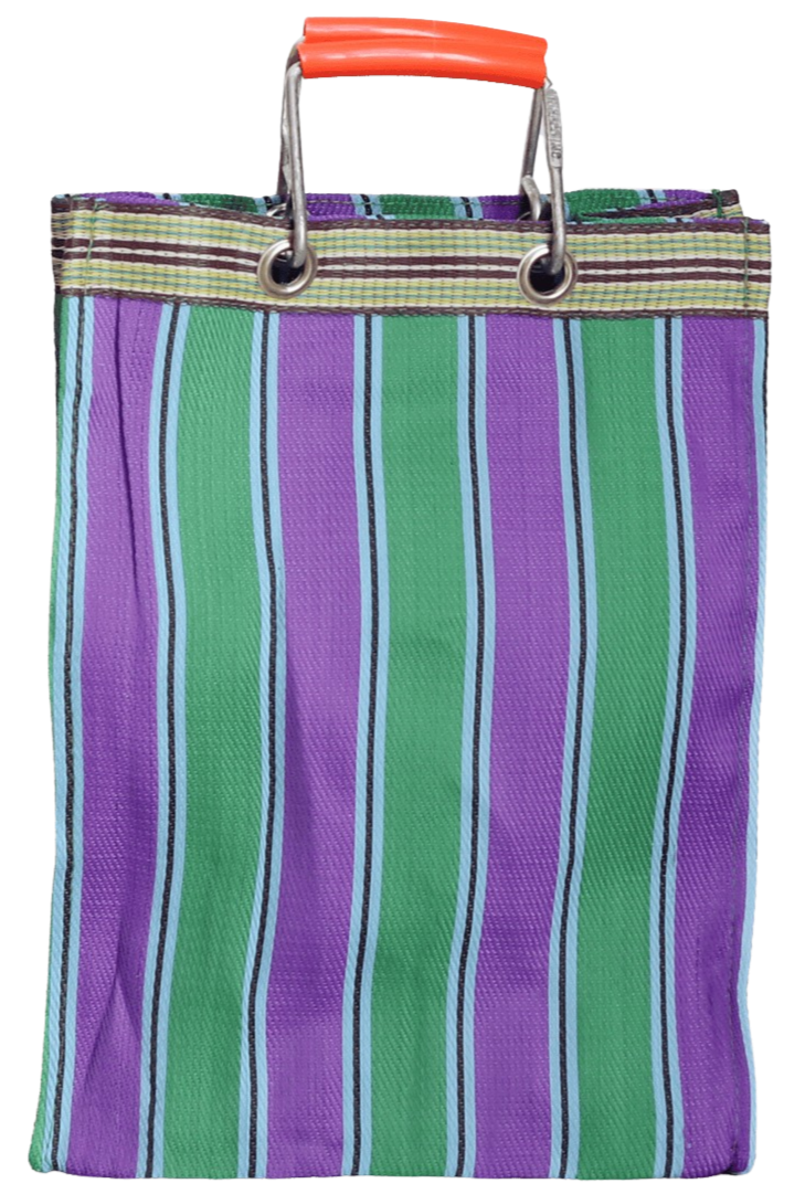 Stripe Tote Bag Rectangle D15 - Green x Purple