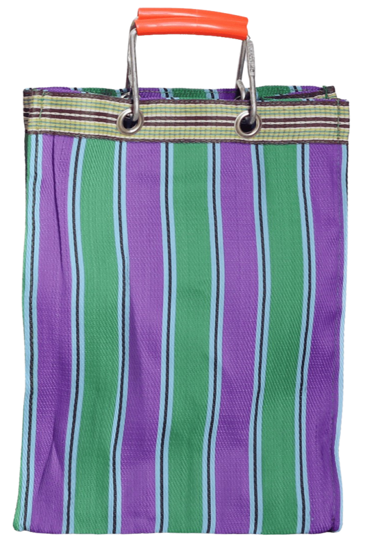 Stripe Tote Bag Rectangle D15 - Green x Purple