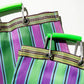 Stripe Tote Bag Rectangle D15 - Green x Purple