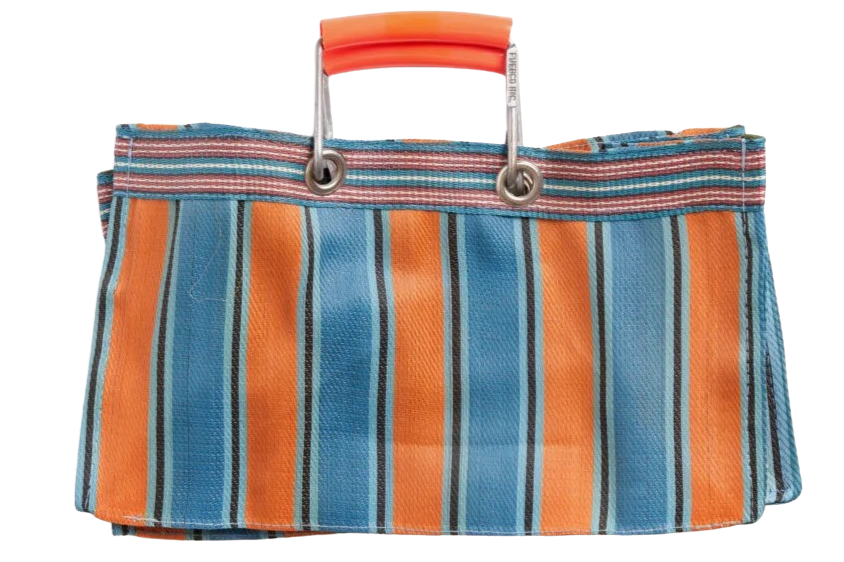 Stripe Tote Bag Wide - Orange x Blue