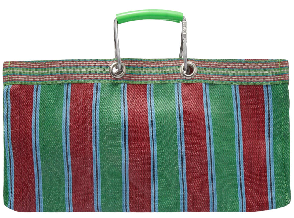 Stripe Tote Bag Wide - Green x Red