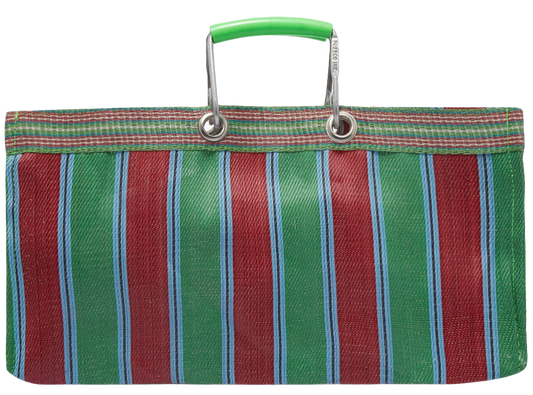 Stripe Tote Bag Wide - Green x Red