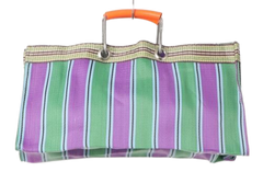 Stripe Tote Bag Wide - Green x Purple