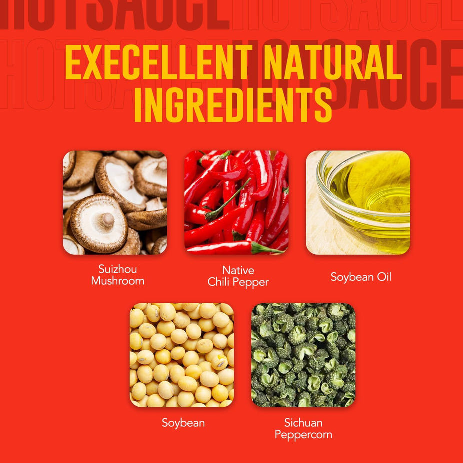 Fresh Pepper Mushroom and Soybean Hot Sauce (6 Pack)