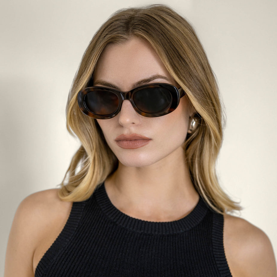 Celeste Oval Italian Acetate Sunglasses
