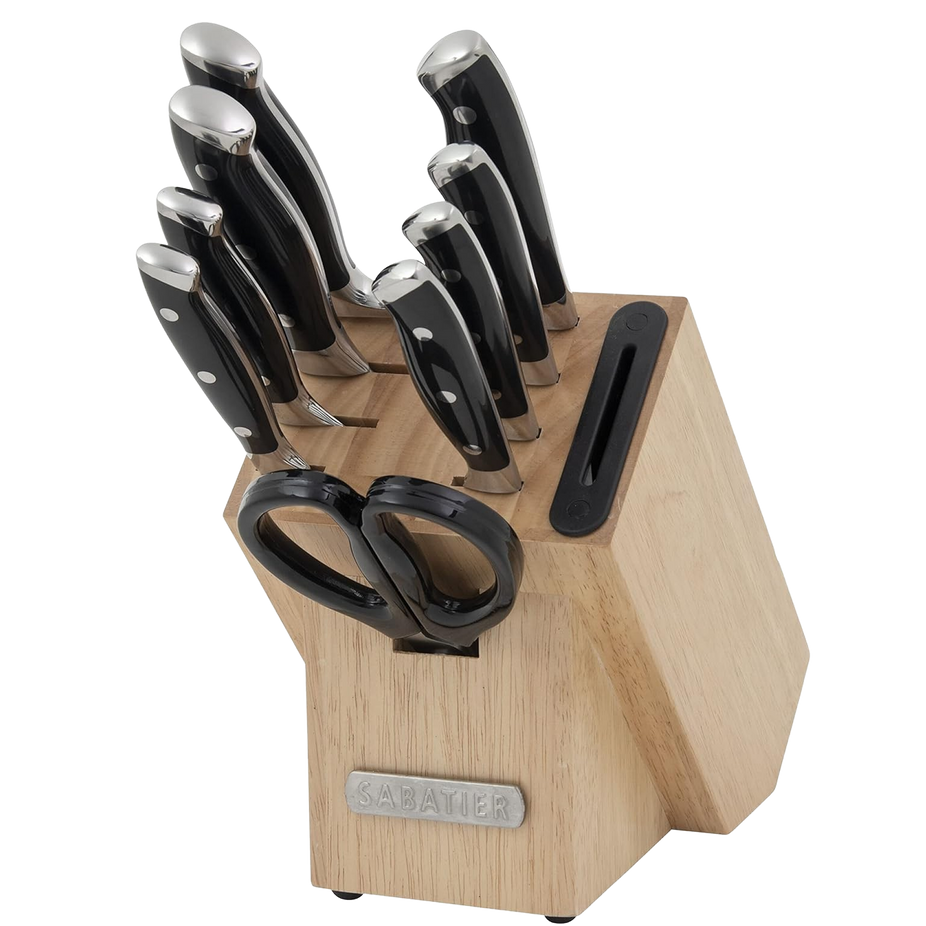 Triple Rivet Rubberwood Block Knife Set - 16 Pieces