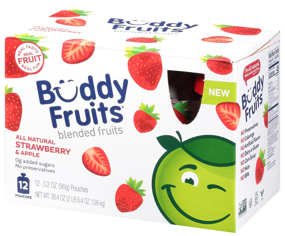 Strawberry and Apple Blended Fruit Pouch (12 Pack)