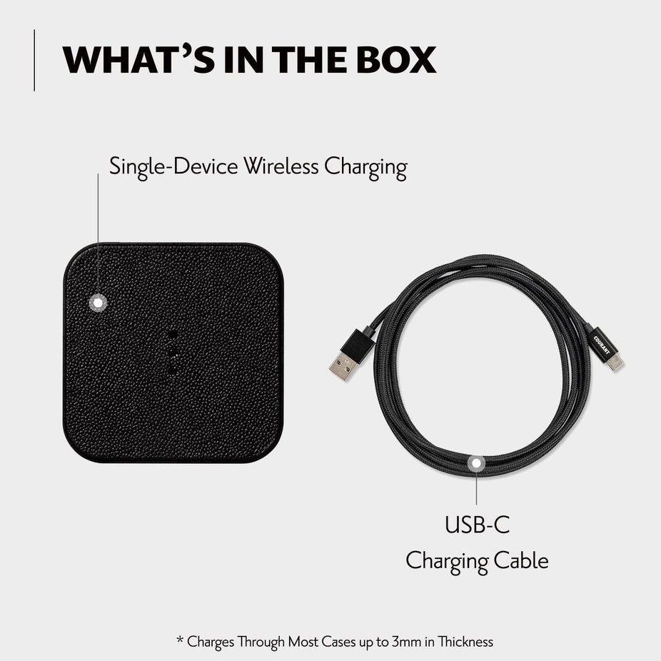 CATCH 1 Single-Device Charging Pad Leather - Black