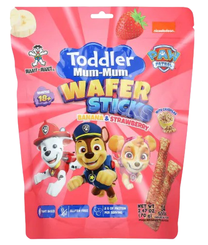 Paw Patrol Wafer Sticks Banana and Strawberry (6 Pack)