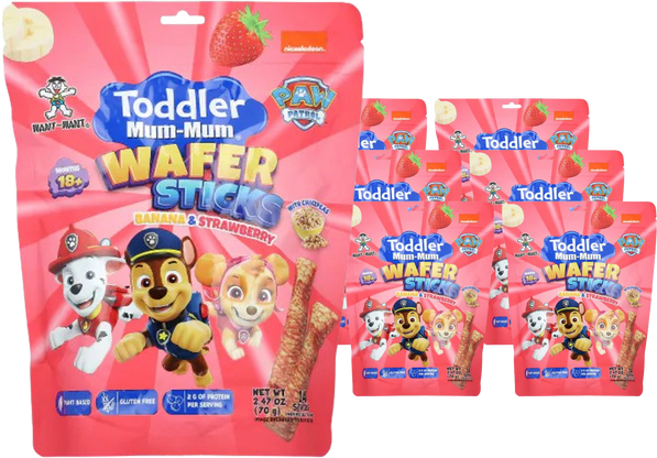 Paw Patrol Wafer Sticks Banana and Strawberry (6 Pack)