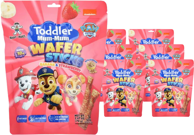 Paw Patrol Wafer Sticks Banana and Strawberry (6 Pack)