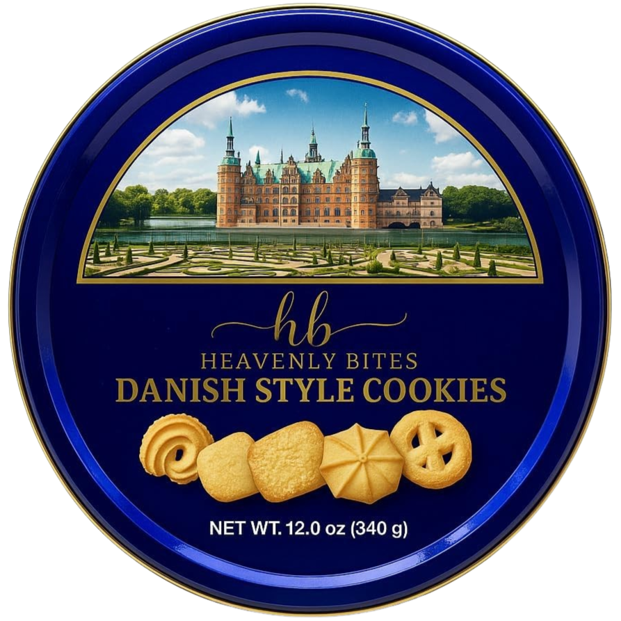 Danish Style Butter Cookies In Metal Tin