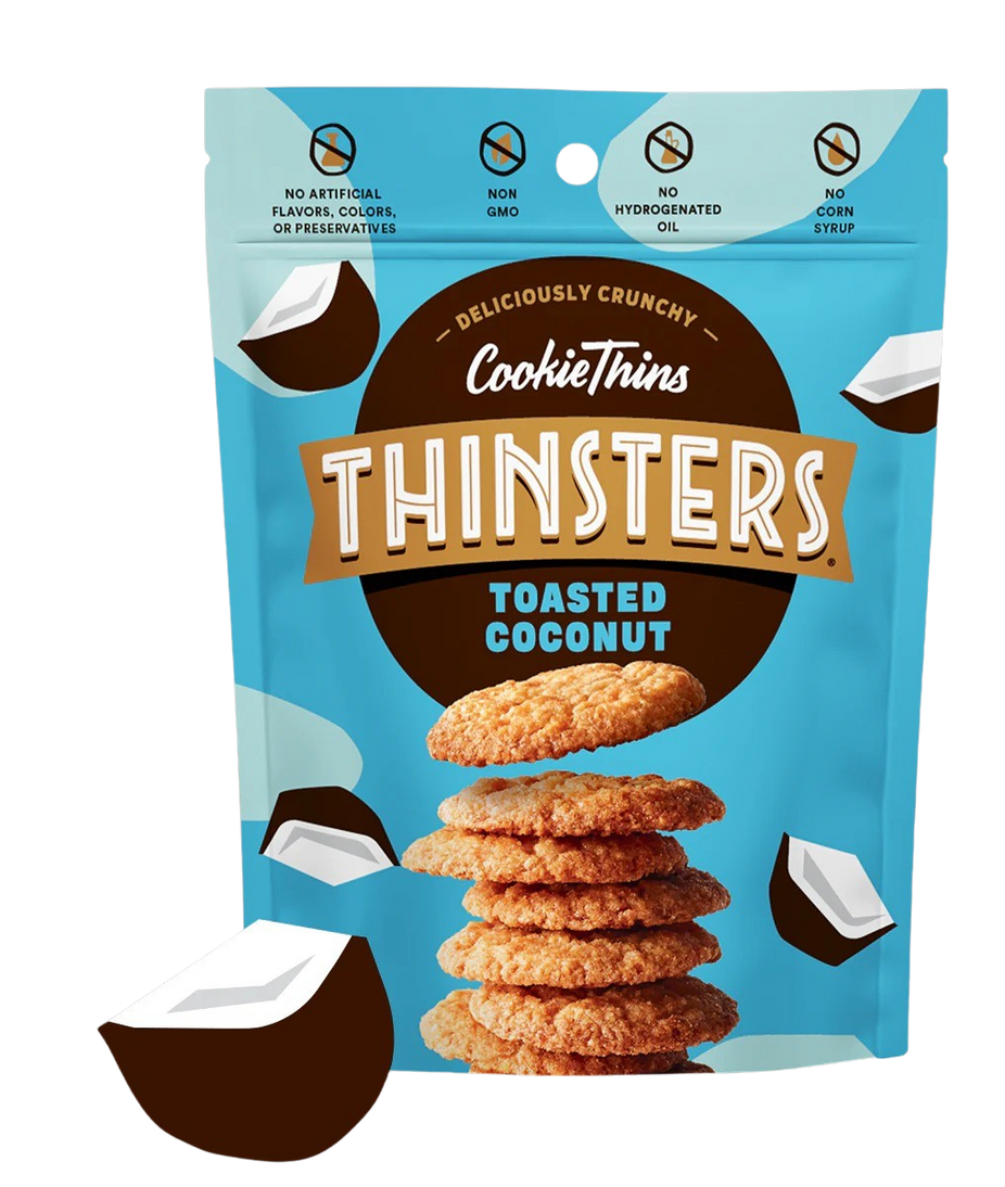 Cookie Thins Thinsters Variety Pack - Chocolate Chip, Toasted Coconut, Vanilla Bean, Key Lime Pie, Brownie Batter, Meyer Lemon (6 Pack)