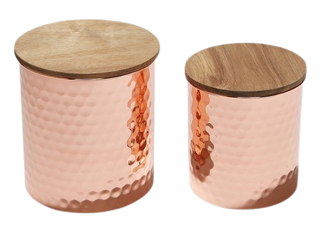 Large Copper Canisters (Set of 2)