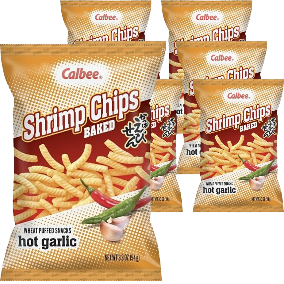 Hot Garlic Baked Shrimp Chips (6 Pack)