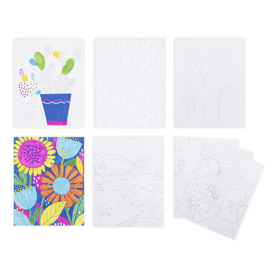 Alcohol Marker Color-By-Number Notepad Kit