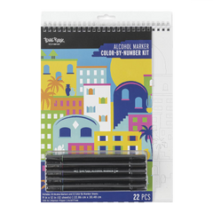 Alcohol Marker Color-By-Number Notepad Kit