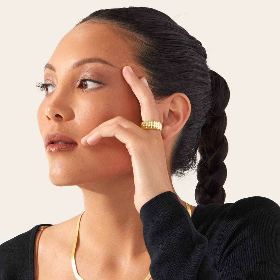 Aurelia Bold 18k Gold Vermeil Ring - Size 7.5