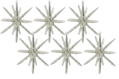 Ornament Spike - Silver with Glitter (6 Pack)