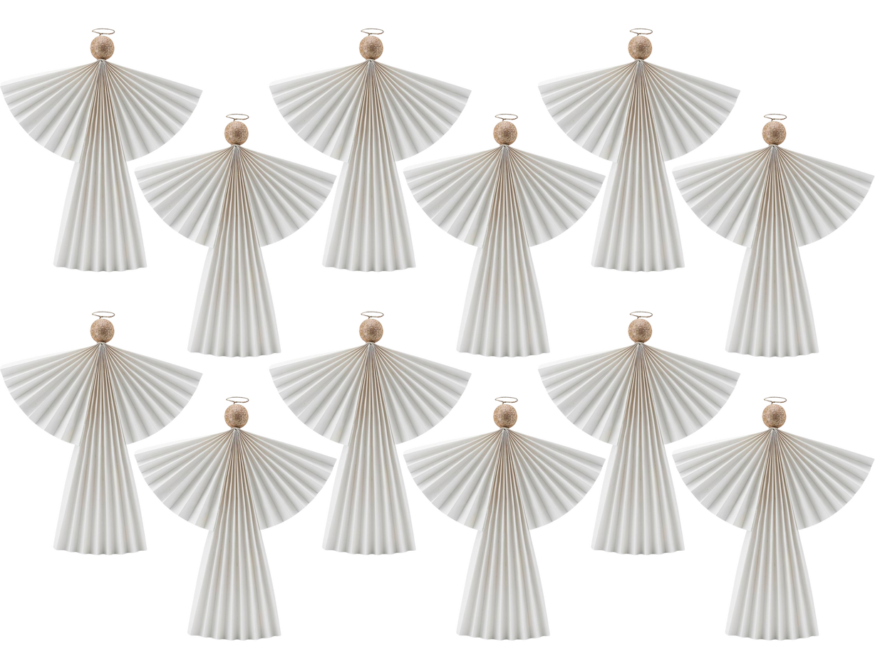 Ornaments Angels White (13.78 in) (12 Pack)