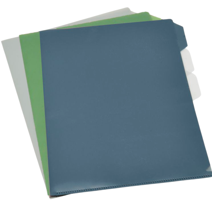 Document File Folders 8.3 in X 11.7 in (3 CT) Green, Blue and Grey