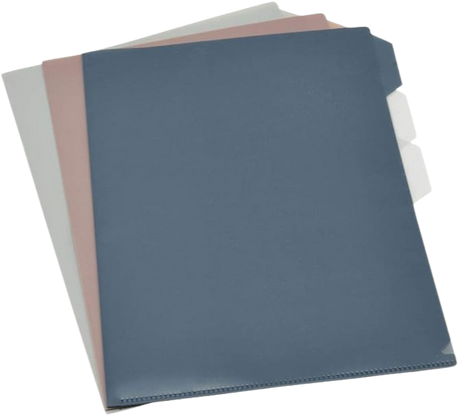 Document File Folders 8.3 in X 11.7 in (3 CT) Grey, Rose and Blue