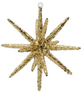 Ornament Spike Brown with Glitter (6 Pack)