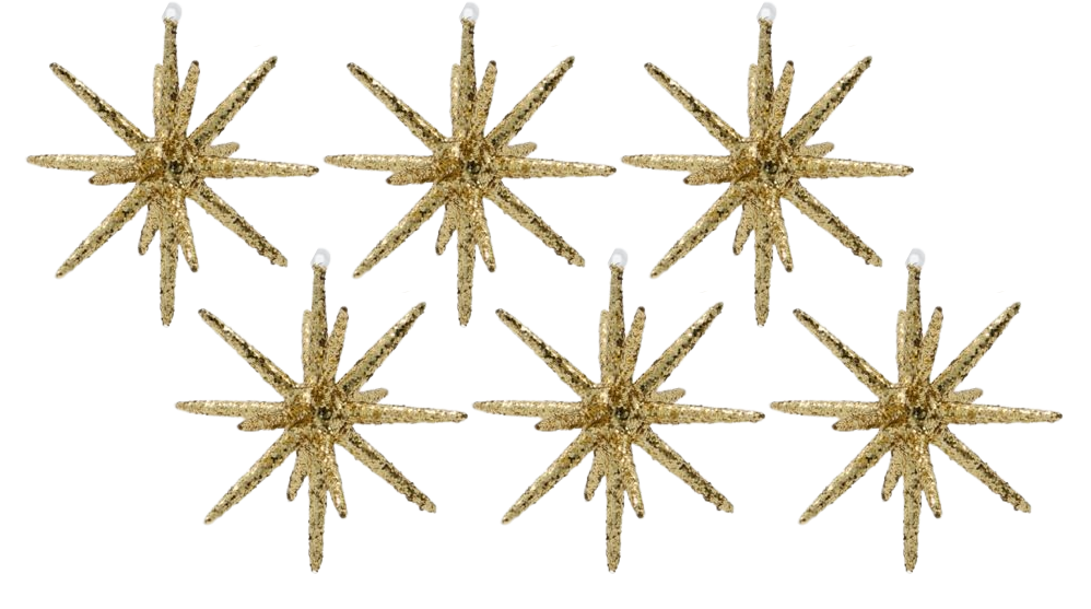 Ornament Spike Brown with Glitter (6 Pack)