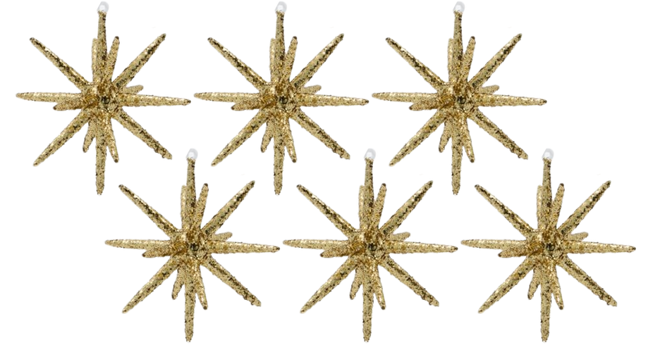 Ornament Spike Brown with Glitter (6 Pack)